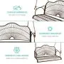 Best Choice Products Hanging Iron Porch Swing Bench Outdoor Patio Furniture for Garden, Deck w/Armrests, Mounting Chains Best Choice Products Hanging Iron Porch Swing Bench Outdoor Patio Furniture for Garden, Deck w/Armrests, Mounting Chains