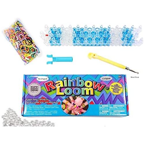 Rainbow Loom Crafting Kit includes Loom, Metal Hook, Mini Rainbow Loom, 600 Rubber Bands + 24 Clips