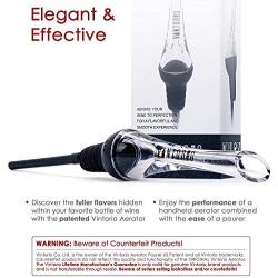 Vintorio Wine Aerator Pourer - Premium Aerating Pourer and Decanter Spout (Black)