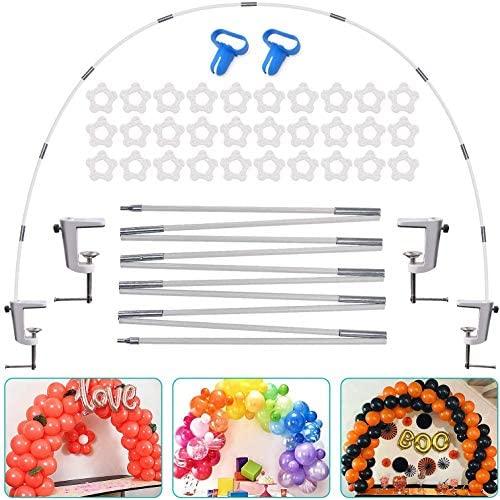 AXHJ 13Ft Adjustable Balloon Arch Stand Kit, New Reusable Table balloon arch kit with base High Strength Glass Fiber Pole for DIY Party Wedding Birthday Baby Shower Xmas Festival Decorations Merry Christmas