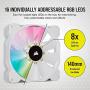 CORSAIR iCUE SP140 RGB Elite Performance 140mm White PWM Dual Fan Kit with Lighting Node CORE