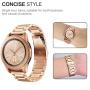 TOROTOP Compatible for Samsung Galaxy Watch 42mm Band/Galaxy Watch 3 41mm/Galaxy Watch 3 Active 2 40mm 44mm Band Women,20mm Replacement Stainless Steel Band(Rose Gold)