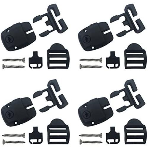4 Set Spa Hot Tub Cover Broken Latch Repair Kit Have Slot - Replace Latches Clip Lock with Keys and Hardwares