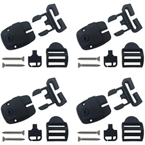 4 Set Spa Hot Tub Cover Broken Latch Repair Kit Have Slot - Replace Latches Clip Lock with Keys and Hardwares