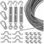Litcher Globe String Light Suspension Kit, Outdoor Light Guide Wire, Vinyl Coated Stainless Steel Steel Cable,Include 150fts Transparent PVC and 304 Stainless Steel Wire Cable, Turnbuckle and Hooks Litcher Globe String Light Suspension Kit, Outdoor Light Guide Wire, Vinyl Coated Stainless Steel Steel Cable,Include 150fts Transparent PVC and 304 Stainless Steel Wire Cable, Turnbuckle and Hooks