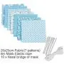 Cotton Craft Fabric Bundle Patchwork Squares Quilting Sewing DIY Face Cloth Mask Cover Scrapbooking Artcraft Different Pattern 7 Pieces/Pack w/10 x Face Cover Metal Wire/6M Mask Elastic Rope Blue