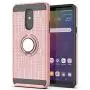 YmhxcY Compatible for LG Stylo 5 / LG Stylo 5 Plus/LG Stylo 5V / LG Stylo 5X Case,360 Degree Rotating Ring & Bracket Dual Layer Shock Bumper Cover for LG Stylo 5-ZH Rose Gold