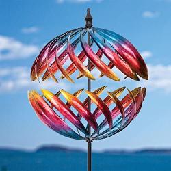 Bits and Pieces - Magnificent Jupiter Two-Way Giant 22 Inch Diameter Wind Spinner - Multicolor Kinetic Garden Windspinner - Decorative Lawn Ornament Wind Mill - Unique Outdoor Lawn and Garden Décor