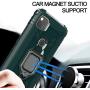 PULEN for Google Pixel 4a Case with Screen Protector[1 Pack],Hybrid Armor Metal Ring Holder Magnetic Car Mount,Full Body Shockproof Sturdy Bumper Protective Cover - Green