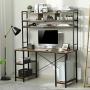 Sedeta Computer Desk with Hutch and Adjustable Shelves, 55 Inches Industrial Office Desk with Bookshelf, CPU Stand, Writing Desk with Storage, PC Study Table Workstation for Home Office, Rustic Brown