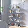 SONGMICS Wire Cube Storage, 20-Cube Modular Rack, Storage Shelves, PP Plastic Shelf Liners Included, 48.4'' L x 12.2'' W x 60.2'' H White ULPI45W