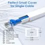 One-Cord Channel Cable Concealer - CMC-03 Cord Cover Wall Cable Management System - 125'' Cable Hider Raceway Kit for a Power Cord, Ethernet Cable, Speaker Wire - 8X L15.7in, W0.59in H0.4in, White One-Cord Channel Cable Concealer - CMC-03 Cord Cover Wall Cable Management System - 125'' Cable Hider Raceway Kit for a Power Cord, Ethernet Cable, Speaker Wire - 8X L15.7in, W0.59in H0.4in, White