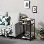 VASAGLE Industrial Side Table, End Telephone Table with 2-Tier Mesh Shelves, for Office Hallway or Living Room, Wood Look Accent Furniture with Metal Frame ULET75BX VASAGLE Industrial Side Table, End Telephone Table with 2-Tier Mesh Shelves, for Office Hallway or Living Room, Wood Look Accent Furniture with Metal Frame ULET75BX