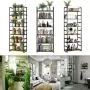 Homfa Industrial Bookcase 6-Tier, 27.5L x 11.8W x 76.5H Inches Free Standing Plant Flower Stand Rack Books Display Shelf with Metal Frame, Multipurpose Utility Organizer Shelf for Home Office Homfa Industrial Bookcase 6-Tier, 27.5L x 11.8W x 76.5H Inches Free Standing Plant Flower Stand Rack Books Display Shelf with Metal Frame, Multipurpose Utility Organizer Shelf for Home Office