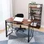 Writing Computer Desk Modern Simple Study Desk Industrial Style Folding Laptop Table for Home Office Notebook Desk Walnut Brown Desktop Black Frame Writing Computer Desk Modern Simple Study Desk Industrial Style Folding Laptop Table for Home Office Notebook Desk Walnut Brown Desktop Black Frame