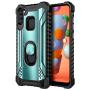 E-Began Case for Samsung Galaxy A11 with Tempered Glass Screen Protector (Full Coverage), Aluminum Magnetic Metal Built-in Ring Holder, Full-Body Protective Shockproof Military Case -Ice Blue