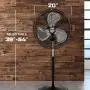 Hurricane HGC736472 Pedestal Fan-20 Inch, Pro Series, High Velocity, Heavy Duty Metal For Industrial, Commercial, Residential, Greenhouse Use-ETL Listed, 20'', Black