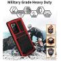JINGANGYU Samsung Note 20 Ultra Metal Case with Screen Protector Military Rugged Heavy Duty Shockproof with Stand Camera Protector Full Cover case for Note 20 Ultra (Red)
