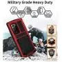 JINGANGYU Samsung Note 20 Ultra Metal Case with Screen Protector Military Rugged Heavy Duty Shockproof with Stand Camera Protector Full Cover case for Note 20 Ultra (Red)
