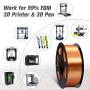 SUNLU Silk Copper PLA Filament 1.75mm 3D Printer Filament, 1KG 2.2 LBS Spool 3D Printing Material, Shiny Metallic PLA Silk Copper