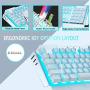 Rechargeable Keyboard and Mouse,Suspended Keycap Mechanical Feel Metal Panel Gaming Keyboard Mouse Combo,3800mAh Large Capacity Lithium Battery,Anti-ghosting (White)