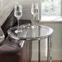 Walker Edison Ophelia Contemporary Metal and Glass Round C Accent Table, 16 Inch, Glass and Silver Walker Edison Ophelia Contemporary Metal and Glass Round C Accent Table, 16 Inch, Glass and Silver