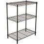 Amazon Basics 3-Shelf Adjustable, Heavy Duty Storage Shelving Unit (250 lbs loading capacity per shelf), Steel Organizer Wire Rack, Black (23.3L x 13.4W x 30H)