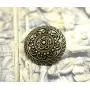 Bezelry 12 Pieces Lacework Filigree Antique Brass Metal Shank Buttons. 21mm (3/4 inch)