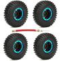 T best 4Pcs RC Wheels, 1.6in 1:10 Scale Remoted Control Tire Metal Inflatable RC Crawler Tire Replacement Part Accessory for SCX10 TRX4 D90 90046 1/10 RC Car