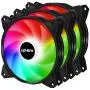 upHere Long Life 120mm 3-Pin High Airflow Quiet Edition Rainbow LED Case Fan for PC Cases, CPU Coolers, and Radiators 3-Pack,(PF120CF3-3) upHere Long Life 120mm 3-Pin High Airflow Quiet Edition Rainbow LED Case Fan for PC Cases, CPU Coolers, and Radiators 3-Pack,(PF120CF3-3)