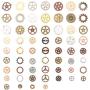 Foraineam 300 Gram (Approx. 210pcs) Assorted Antique Steampunk Gears Charms Pendant Clock Watch Wheel Gear for Crafting, Jewelry Making