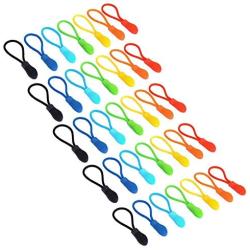 Maosifang Nylon Zipper Pull Cord Zipper Extension Zipper Tag Replacement Zipper Fixer,7 Colors(35 Pieces)