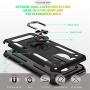 Moto Z4 Case, Moto Z4 Play Case with HD Screen Protector,Gritup 360 Degree Rotating Metal Ring Holder Kickstand Armor Anti-Scratch Bracket Cover Phone Case for Motorola Moto Z4 Force Black