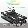 Moto Z4 Case, Moto Z4 Play Case with HD Screen Protector,Gritup 360 Degree Rotating Metal Ring Holder Kickstand Armor Anti-Scratch Bracket Cover Phone Case for Motorola Moto Z4 Force Black
