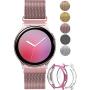 Compatible for Samsung Galaxy Active 2 Watch Band 40mm with [2 Pack] Case, Mesh Loop Replacement Bracelet Strap + Soft TPU Bumper Screen Protector Cover for Samsung Active 2
