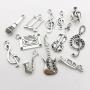 Sailanzi 100g(60pcs) Craft Supplies Antique Silver Instrument Music Notes Charms Pendants for Jewelry Making Crafting Findings Accessory for DIY Necklace Bracelet Earrings SM99