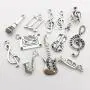 Sailanzi 100g(60pcs) Craft Supplies Antique Silver Instrument Music Notes Charms Pendants for Jewelry Making Crafting Findings Accessory for DIY Necklace Bracelet Earrings SM99 Sailanzi 100g(60pcs) Craft Supplies Antique Silver Instrument Music Notes Charms Pendants for Jewelry Making Crafting Findings Accessory for DIY Necklace Bracelet Earrings SM99