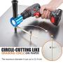 Dicfeos Double Head Metal Sheet Nibbler Cutter with Circle Cutting Accessories, Drill Attachment with Wrench and Parts, Maximum 14 Gauge Steel Dicfeos Double Head Metal Sheet Nibbler Cutter with Circle Cutting Accessories, Drill Attachment with Wrench and Parts, Maximum 14 Gauge Steel