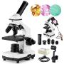 200X-2000X Microscopes for Kids Students Adults, with Microscope Slides Set, Phone Adapter, Powerful Biological Microscopes for School Laboratory Home Science Education