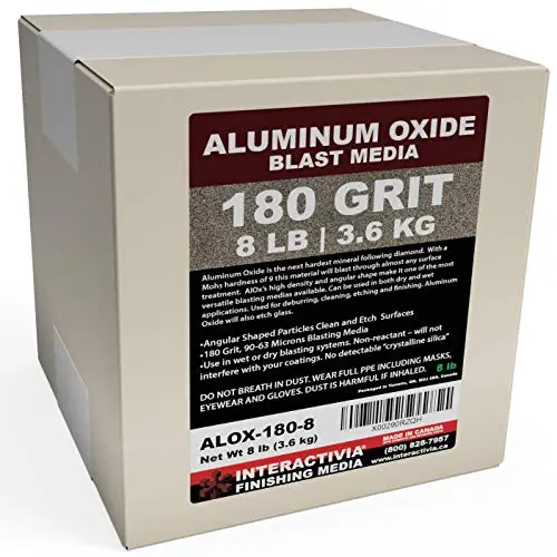 #180 Aluminum Oxide - 8 LBS - Very Fine Sand Blasting Abrasive Media for Blasting Cabinet or Blasting Guns. #180 Aluminum Oxide - 8 LBS - Very Fine Sand Blasting Abrasive Media for Blasting Cabinet or Blasting Guns.