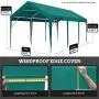 Peaktop Outdoor 10 x 20 ft Upgraded Heavy Duty Carport Car Canopy Portable Garage Tent Boat Shelter with Reinforced Triangular Beams and 4 Weight Bags,Green