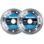 Makita 2 Pack - 4.5” Turbo Diamond Blades For Grinders & Circular Saws - Ultra-Fast Cutting For Concrete, Masonry & Brick - 5/8”, 20mm & 7/8” Arbors