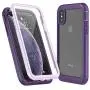 Eonfine for iPhone X Case,for iPhone Xs Case,Built-in Screen Protector Full Body Heavy Duty Shockproof Rugged Cover Skin for iPhone X/Xs 5.8inch (Purple/Clear)
