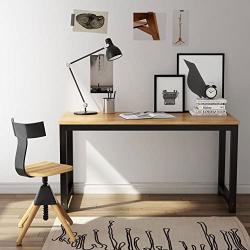 Tribesigns Modern Simple Style Computer Desk PC Laptop Study Table Office Desk Workstation for Home Office, Walnut + Black Leg