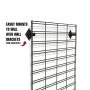 Econoco - Panel Slat Grid Display – Metal Slat Grid for Any Retail Display, 2’ Width x 6’ Height, 3 Grids Per Carton (Black)