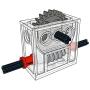 LEGO Technic COMPLETE GEARBOX ASSEMBLY 2 x 4 x 3 1/3 Trans-Clear Wormbox gear motor REDUCER block Mindstorms robotics ev3 NXT transparent robot building power functions part 6588