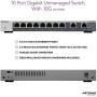 NETGEAR 10-Port Gigabit/10G Ethernet Unmanaged Switch (GS110MX) - with 2 x 10G/Multi-gig, Desktop/Rackmount, and ProSAFE Limited Lifetime Protection