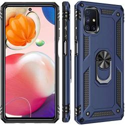 UNKNOK Galaxy A51 5G Case, [Not Fit A51 4G], [Military Grade ] 15ft Drop Tested Shockproof Protective, Metal Rotating Ring Kickstand Magnetic Support Cover for Samsung Galaxy A51 5G Phone (Blue)