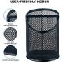 Bonsaii 2-Pack Round Steel Mesh Pen Pencil Desk Holder Organizer 3 Compartments,Black(W6809)