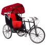 Yamix DIY Miniature Rickshaw Bike Model Tricycle 3D Metal Model Kit Home Office Desktop Table Decoration